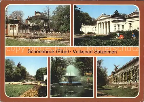 Schoenebeck Elbe Volksbad Salzelmen Kurhaus Brunnen Gradierwerk Kat. Schoenebeck