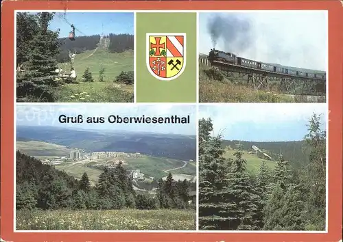 Oberwiesenthal Erzgebirge Fichtelberg Schmalspurbahn Eckbauer Neubaugebiet Sparringberg Sprungschanzen Kat. Oberwiesenthal