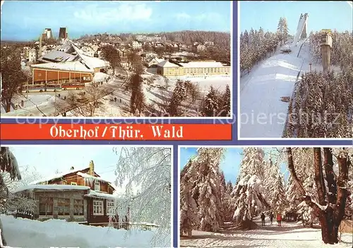 Oberhof Thueringen Blick vom FDGB Erholungsheim Rennsteig Schanze am Rennsteig Forsthaus Sattelbach Am Grenzadler Kat. Oberhof Thueringen