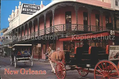 New Orleans Louisiana Antoines Restaurant Pferdekutschen Kat. New Orleans