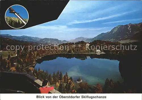 Oberstdorf Heini Kopfer Skiflugschanze Blick auf Freibergsee Kat. Oberstdorf