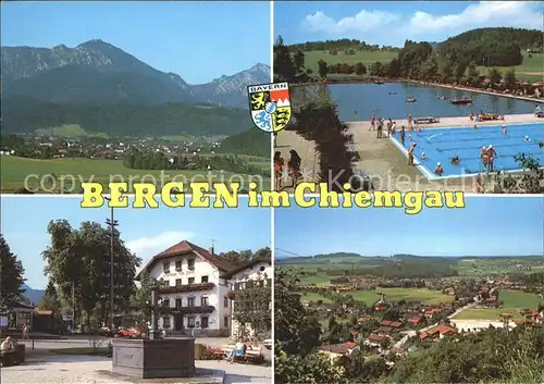 Bergen Chiemgau am Hochfelln Schwimmbad Kat. Bergen
