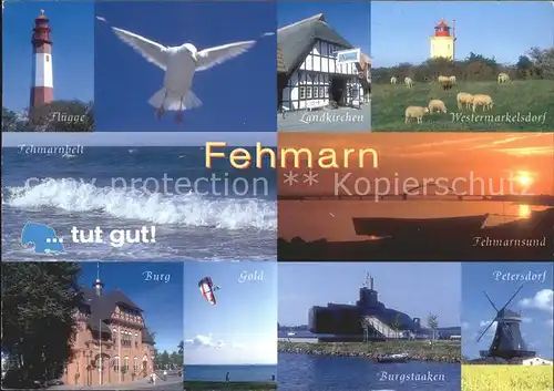 Fehmarn Leuchtturm Fluegge Burgstaaken  Petersdorf Burg Kat. Fehmarn