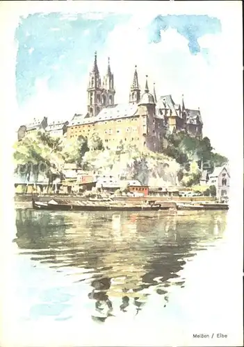 Meissen Elbe Sachsen Kuenstlerkarte Kat. Meissen