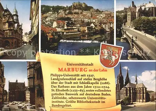 Marburg Lahn Universitaetsstadt Kat. Marburg