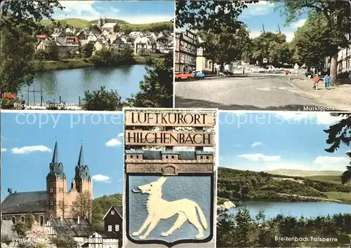 Hilchenbach Siegerland Blick vom Herrenberg Marktplatz Breitenbach Talsperre Kat. Hilchenbach