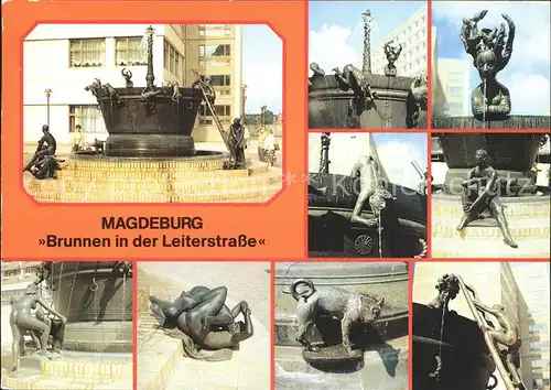 Magdeburg Brunnen in der Leiterstrasse Kat. Magdeburg