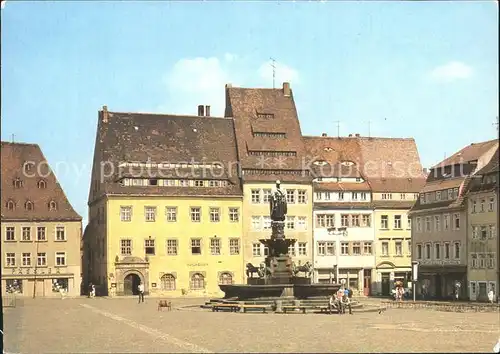 Freiberg Sachsen Obermarkt mit Brunnen Otto der Reiche / Freiberg /Mittelsachsen LKR
