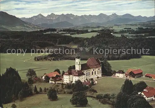 Steingaden Oberbayern Fliegeraufnahme Wieskirche Kat. Steingaden