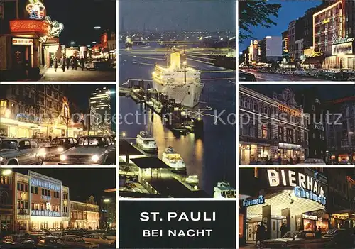 Pauli St Bierhaus Edelweiss Reeperbahn Nacht Kat. Hamburg