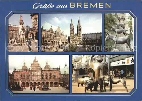 Bremen Stadtmusikanten Rathaus Roland  Kat. Bremen
