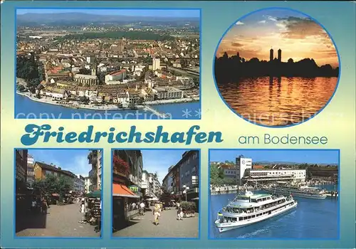 Friedrichshafen Bodensee Schiff Hafen Stadtansicht  Kat. Friedrichshafen