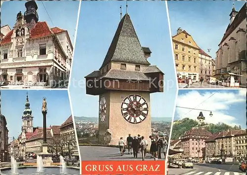 Graz Steiermark Uhrturm Glockenspielplatz Franziskanerplatz Kat. Graz