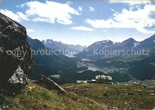 Muottas Muragl Huette Oberengadiner Seen Berge / Muottas Muragl /Rg. St Moritz