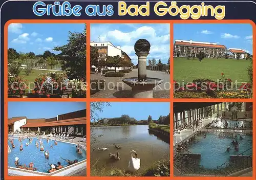 Goegging Bad Schwimmbad Brunnen See Schwaene Kat. Neustadt a.d.Donau