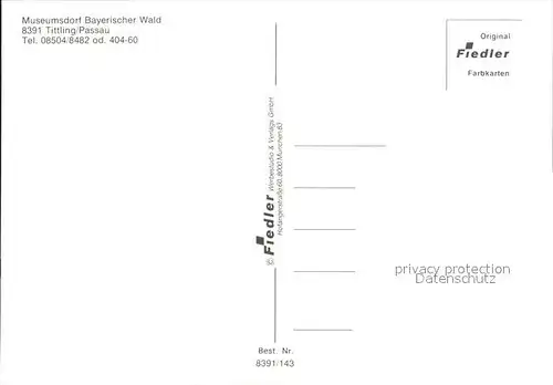 Tittling Museumsdorf Bayerischer Wald Kat. Tittling