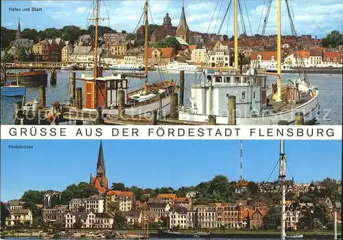 Flensburg Foerdestadt Foerdebruecke Hafen Kat. Flensburg