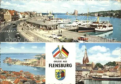 Flensburg Marienkirche Hafen Schiffe Kat. Flensburg