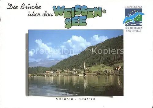 Weissensee Kaernten alte Holzbruecke / Weissensee /Oberkaernten