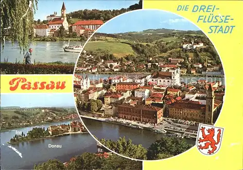 Passau Donau Kirche Stadtansicht Kat. Passau
