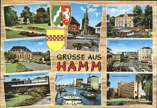 Hamm Westfalen Hauptbahnhof Kurhaus Hafen Gericht Kat. Hamm