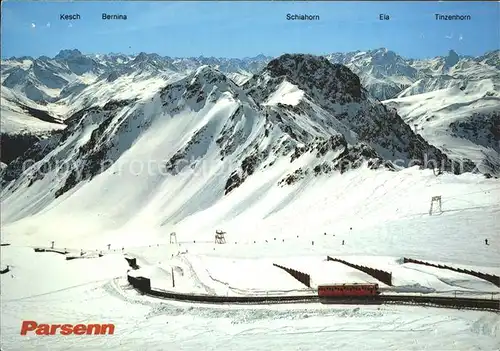 Parsenn Bahn Skilift Piste Winter Kat. Parsennfurgga