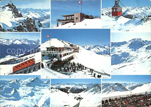 Parsenn Weissfluhgipfel Berghaus Bahn Persenn Bahn Skigebiet Winter Kat. Parsennfurgga