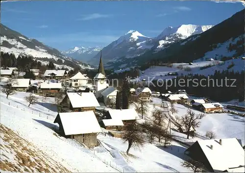 Oberwil Simmental Niesen Winterlandschaft Kat. Oberwil Simmental