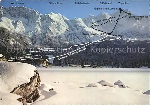 Eibsee Zugspitzgruppe Panorama Winter Kat. Grainau