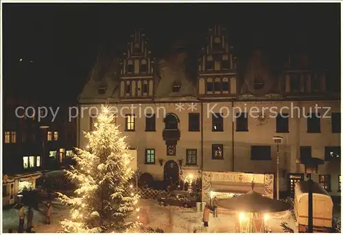 Meissen Elbe Sachsen Weihnachtsmarkt Nachtaufnahme Kat. Meissen