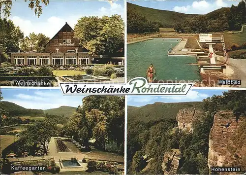 Hameln Post Rohdental Weinschaene Waldbad Hohenstein  Kat. Hameln