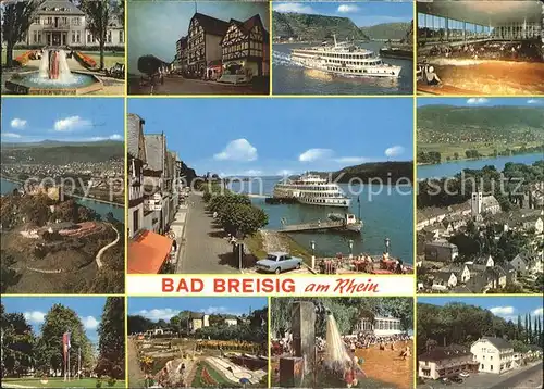 Breisig Bad Rhein Dampfer Schwimmbad Ortsansichten Kat. Bad Breisig