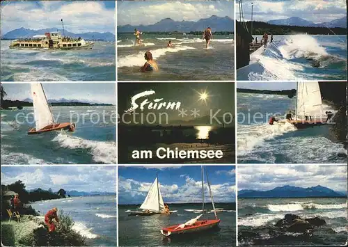 Chiemsee Sturm Segelboote  Kat. Chiemsee