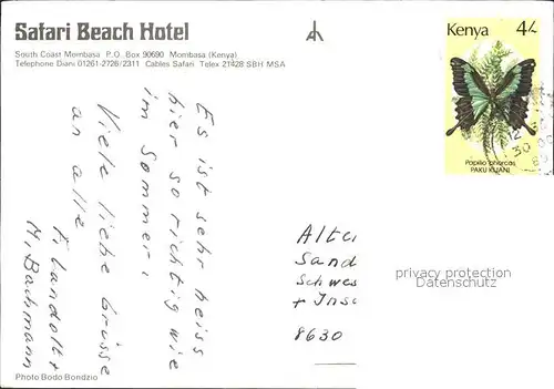 Mombasa Safari Beach Hotel Kenia Kat. Mombasa