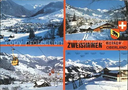 Zweisimmen Winter Rinderberg Bergbahn Kat. Zweisimmen