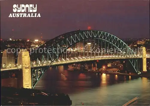 Sydney New South Wales Harbour Bridge Nachtaufnahme Kat. Sydney