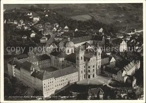 Weingarten Baden Benediktiner Abei Luftaufnahme Kat. Weingarten (Baden)