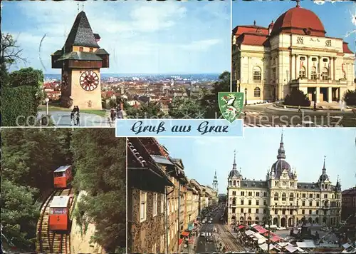 Graz Steiermark Uhrturm Blick Stadt Oper Schlossbergbahn Rathaus / Graz /Graz
