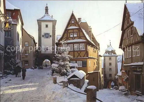 Rothenburg Tauber Ploenlein im Winterkleid Kat. Rothenburg ob der Tauber