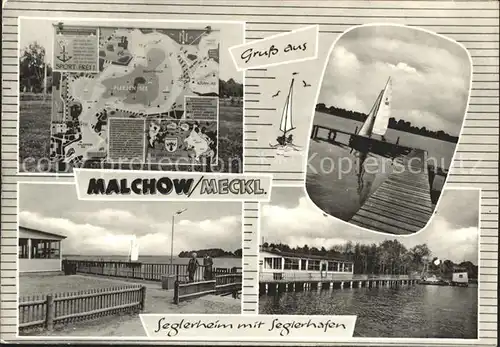 Malchow Seglerheim mit Seglerhafen  Kat. Malchow Mecklenburg