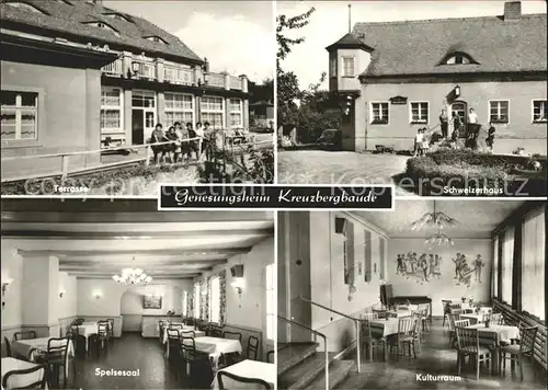 Goerlitz Sachsen Genesungsheim Kreuzbergbaude Terrasse Speisesaal Kulturraum Schweizer Haus Kat. Goerlitz