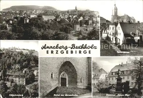 Annaberg Buchholz Erzgebirge Denkmal Adam Riss Turmgasse Portal der Annenkirche Kat. Annaberg