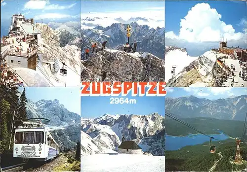 Zugspitze Zahnradbahn Aussichtsterrasse Gipfelstationen der Seilbahnen Kat. Garmisch Partenkirchen