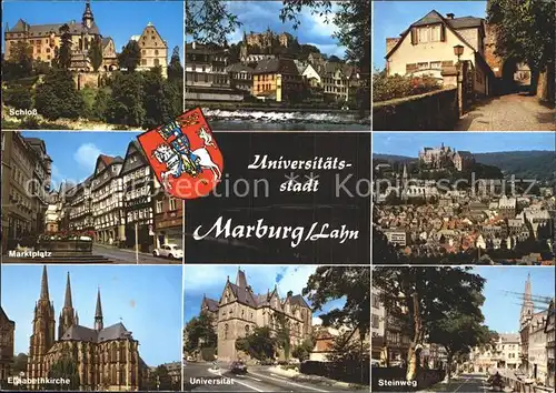 Marburg Lahn Steinweg Marktplatz Schloss Universitaet Kat. Marburg