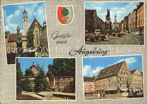 Augsburg Sankt Anna Goldschmiedebrunnen Freilichtbuehne Weberhaus Kat. Augsburg