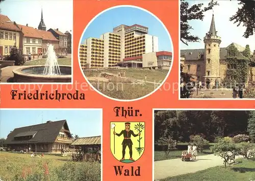Friedrichroda Platz der jungen Pioniere Heuberghaus Schloss Reinhardsbrunn Kat. Friedrichroda