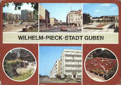 Guben Wilhelm Pieck Stadt Stadtpark Leninallee Blumenuhr Kat. Guben