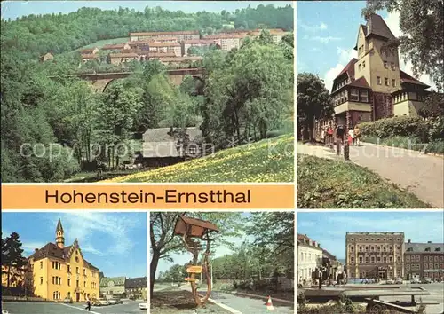 Hohenstein Ernstthal Teilansicht HO Berggasthaus Rathaus Altmarkt Hotel Sachsenring Kat. Hohenstein Ernstthal