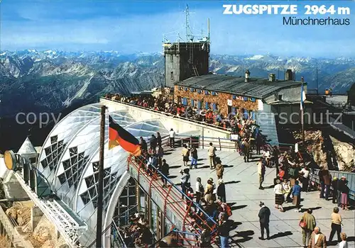 Zugspitze Muenchnerhaus Wetterwarte Aussichtsterrasse Zugspitzbahn Kat. Garmisch Partenkirchen