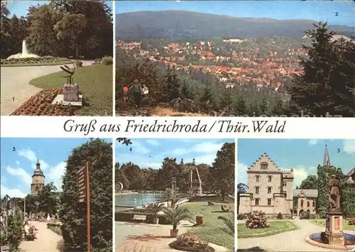 Friedrichroda Puschkinpark Kuranlagen Schloss Reinhardsbrunn Schwimmbad Kat. Friedrichroda